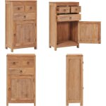 Vidaxl - buffet 50x30x90 cm bois de teck massif - buffet colonial - meuble rangement - buffet teck - ...