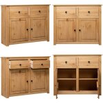 Vidaxl - buffet 93x40x80 cm pin solide assortiment panama - buffet - meuble de rangement - commode - ...