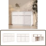 Vidaxl - buffet blanc 110x34x75 cm bois massif de pin - buffet en bois - meuble de rangement - buffet ...