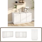 Vidaxl - buffet blanc 111x34x60 cm bois massif de pin - buffet blanc - buffet design moderne - meuble ...