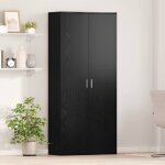 Vidaxl - buffet ch�ne noir 80 x 35 x 180 cm bois d'ing�nierie