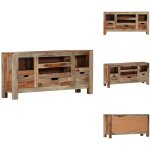 Vidaxl - buffet gris 100x30x50 cm bois massif - buffet en bois - meuble tv - rangement - style rustique ...