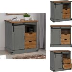 Vidaxl - buffet halden porte coulissante gris 80x40x80 cm bois massif - buffet - buffet - armoire de ... Vidaxl - buffet halden porte coulissante gris 80x40x80 cm bois massif - buffet - buffet - armoire de ...
