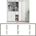 Vidaxl - buffet haut blanc 30x42, 5x185 cm bois d'ingnierie - buffet design intemporel - meuble rangement ...