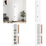 Vidaxl - buffet haut blanc 34, 5x34x180 cm bois d'ingénierie - buffet design moderne - meuble rangement ... Vidaxl - buffet haut blanc 34, 5x34x180 cm bois d'ingénierie - buffet design moderne - meuble rangement ...