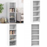 Vidaxl - buffet haut blanc 45x41x124 cm bois d'ingnierie - buffet design intemporel - meuble rangement ...