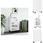 Vidaxl - buffet haut blanc 57x35x90 cm bois d'ing�nierie - buffet design moderne - meuble rangement cuisine ...