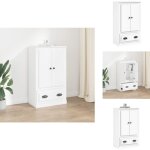 Vidaxl - buffet haut blanc 60x35, 5x103, 5 cm bois d'ing�nierie - buffet design moderne - meuble rangement ...