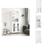 Vidaxl - buffet haut blanc 69, 5x34x180 cm bois d'ingnierie - buffet design moderne - meuble rangement ...