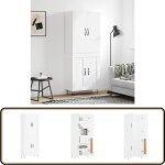 Vidaxl - buffet haut blanc 69, 5x34x180 cm bois d'ingnierie - buffet design moderne - meuble rangement ...