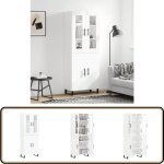 Vidaxl - buffet haut blanc 69, 5x34x180 cm bois d'ingnierie - buffet design moderne - meuble rangement ...