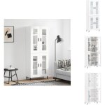 Vidaxl - buffet haut blanc 69, 5x34x180 cm bois d'ing�nierie - buffet design moderne - meuble rangement ...