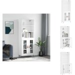 Vidaxl - buffet haut blanc 69, 5x34x180 cm bois d'ing�nierie - buffet design moderne - meuble rangement ...