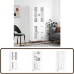 Vidaxl - buffet haut blanc 69, 5x34x180 cm bois d'ingénierie - buffet design moderne - meuble rangement ... Vidaxl - buffet haut blanc 69, 5x34x180 cm bois d'ingénierie - buffet design moderne - meuble rangement ...