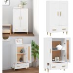 Vidaxl - buffet haut blanc 70x31x115 cm bois d'ingnierie - buffet design scandinave - buffet blanc - ...