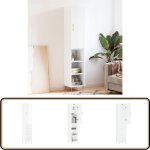 Vidaxl - buffet haut blanc brillant 34, 5x34x180 cm bois d'ingnierie - buffet design moderne - meuble ...