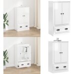Vidaxl - buffet haut blanc brillant 60x35, 5x103, 5 cm bois d'ingnierie - buffet design moderne - meuble ...