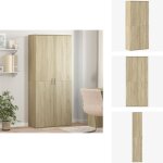 Vidaxl - buffet haut ch�ne sonoma 80x35x180 cm bois d'ing�nierie - buffet design - meuble rangement - ...