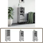 Vidaxl - buffet haut gris béton 40x36x110 cm bois d'ingénierie - buffet design industriel - meuble rangement ... Vidaxl - buffet haut gris béton 40x36x110 cm bois d'ingénierie - buffet design industriel - meuble rangement ...