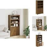 Vidaxl - buffet haut marron miel 80x35x154 cm bois massif de pin - buffet - meuble de rangement - armoire ... Vidaxl - buffet haut marron miel 80x35x154 cm bois massif de pin - buffet - meuble de rangement - armoire ...