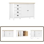 Vidaxl - buffet hill blanc 130x40x80 cm bois de pin solide - buffet en bois - meuble de rangement - commode ... Vidaxl - buffet hill blanc 130x40x80 cm bois de pin solide - buffet en bois - meuble de rangement - commode ...