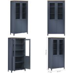 Vidaxl - buffet hill gris 85x37x170, 5 cm bois de pin solide - buffet - meuble de rangement - armoire ...