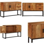 Vidaxl - buffet marron 110x30x70 cm bois d'acacia solide - buffet - meuble de rangement - commode - acacia ...