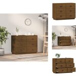 Vidaxl - buffet marron miel 100x40x75 cm bois massif de pin - buffet - meuble de rangement - commode ... Vidaxl - buffet marron miel 100x40x75 cm bois massif de pin - buffet - meuble de rangement - commode ...