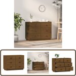 Vidaxl - buffet marron miel 100x40x75 cm bois massif de pin - buffet - meuble de rangement - commode ... Vidaxl - buffet marron miel 100x40x75 cm bois massif de pin - buffet - meuble de rangement - commode ...
