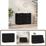 Vidaxl - buffet noir 100x40x75 cm bois massif de pin - buffet noir - meuble rangement - commode bois ...