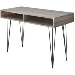 Bureau avec 2 compartiments gris vidaxl