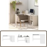 Vidaxl - bureau d'angle en forme de l blanc 120x140x75 cm - bureau d'angle - bureau blanc - bureau design ...
