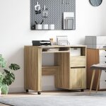 Vidaxl - bureau en chne sonoma chne sonoma bois d'ingnierie moyen