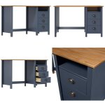 Vidaxl - bureau hill avec 3 tiroirs gris 120x50x74 cm pin solide - bureau en bois - bureau moderne - ... Vidaxl - bureau hill avec 3 tiroirs gris 120x50x74 cm pin solide - bureau en bois - bureau moderne - ...