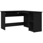 Vidaxl - bureau d'angle chne noir 120 x 140 x 75 cm bois d'ingnierie