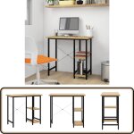 Vidaxl - bureau d'ordinateur noir et chne clair 80x40x72cm mdf et mtal - bureau informatique - bureau ...