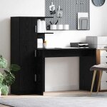 Vidaxl - bureau avec rangement 2 pcs ch�ne noir 102 x 50 x 124 cm