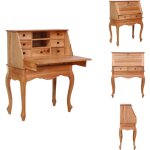 Vidaxl - bureau secrétaire 78x42x103 cm bois d'acajou massif - bureau vintage - bureau secretaire - meuble ... Vidaxl - bureau secrétaire 78x42x103 cm bois d'acajou massif - bureau vintage - bureau secretaire - meuble ...