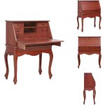 Vidaxl - bureau secrétaire marron 78x42x103 cm bois d'acajou massif - bureau vintage - bureau secretaire ... Vidaxl - bureau secrétaire marron 78x42x103 cm bois d'acajou massif - bureau vintage - bureau secretaire ...