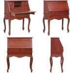 Vidaxl - bureau secrtaire marron 78x42x103 cm bois d'acajou massif - bureau vintage - bureau secretaire ...