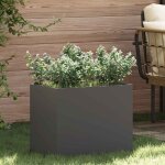 Vidaxl - cache - pot de jardin noir 50 x 32 x 40 cm acier lamin� � froid