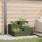Vidaxl - cache - pot de jardin vert olive 100 x 100 x 60 cm acier