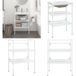 Vidaxl - cadre de lavabo de salle de bain vasque � encastrer blanc fer - meuble de salle de bain - meuble ...