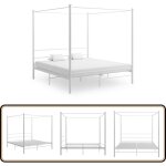 Vidaxl - cadre de lit  baldaquin sans matelas blanc mtal 180x200 cm - lit plateforme - lit double - ...