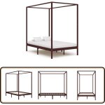 Vidaxl - cadre de lit  baldaquin sans matelas bois massif 120x200 cm - cadre de lit - lit  baldaquin ...