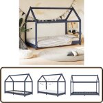 Vidaxl - cadre de lit d'enfant gris bois de pin massif 70x140 cm - lit bb - lit enfant - cadre de lit ...