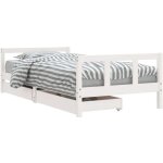 Cadre de lit d'enfants tiroirs blanc 90x190 cm bois pin massif vidaxl