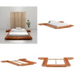 Vidaxl - cadre de lit futon japonais sans matelas bois massif 100x200 cm - cadre de lit japonais - lit ...