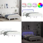 Vidaxl - cadre de lit avec led sans matelas blanc 120x190 cm - lit double - cadre de lit - �clairage ...