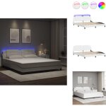 Vidaxl - cadre de lit avec led sans matelas blanc 180x200 cm - lit plateforme - lit design - cadre lit ...